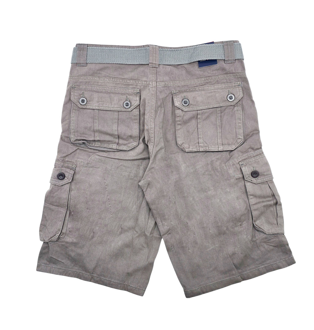 AGILE MEN'S CARGO SHORTS WITH BELT (GREY)