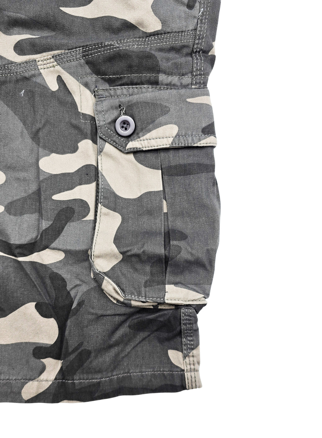 AGILE MEN'S CARGO SHORTS WITH BELT (GREY CAMO)