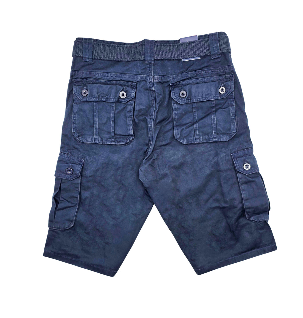 AGILE MEN'S CARGO SHORTS WITH BELT (NAVY)