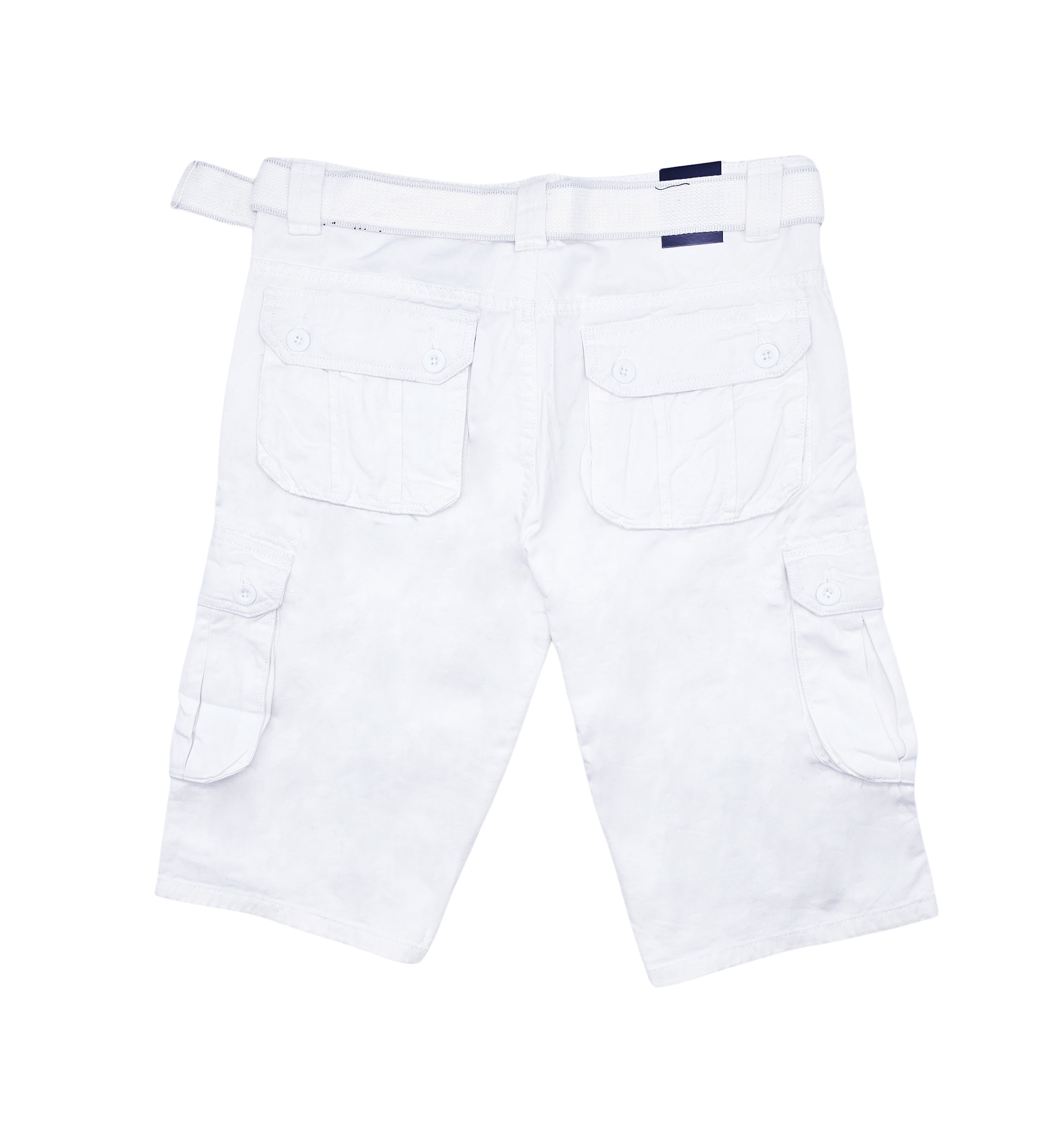 AGILE MEN'S CARGO SHORTS WITH BELT (WHITE)