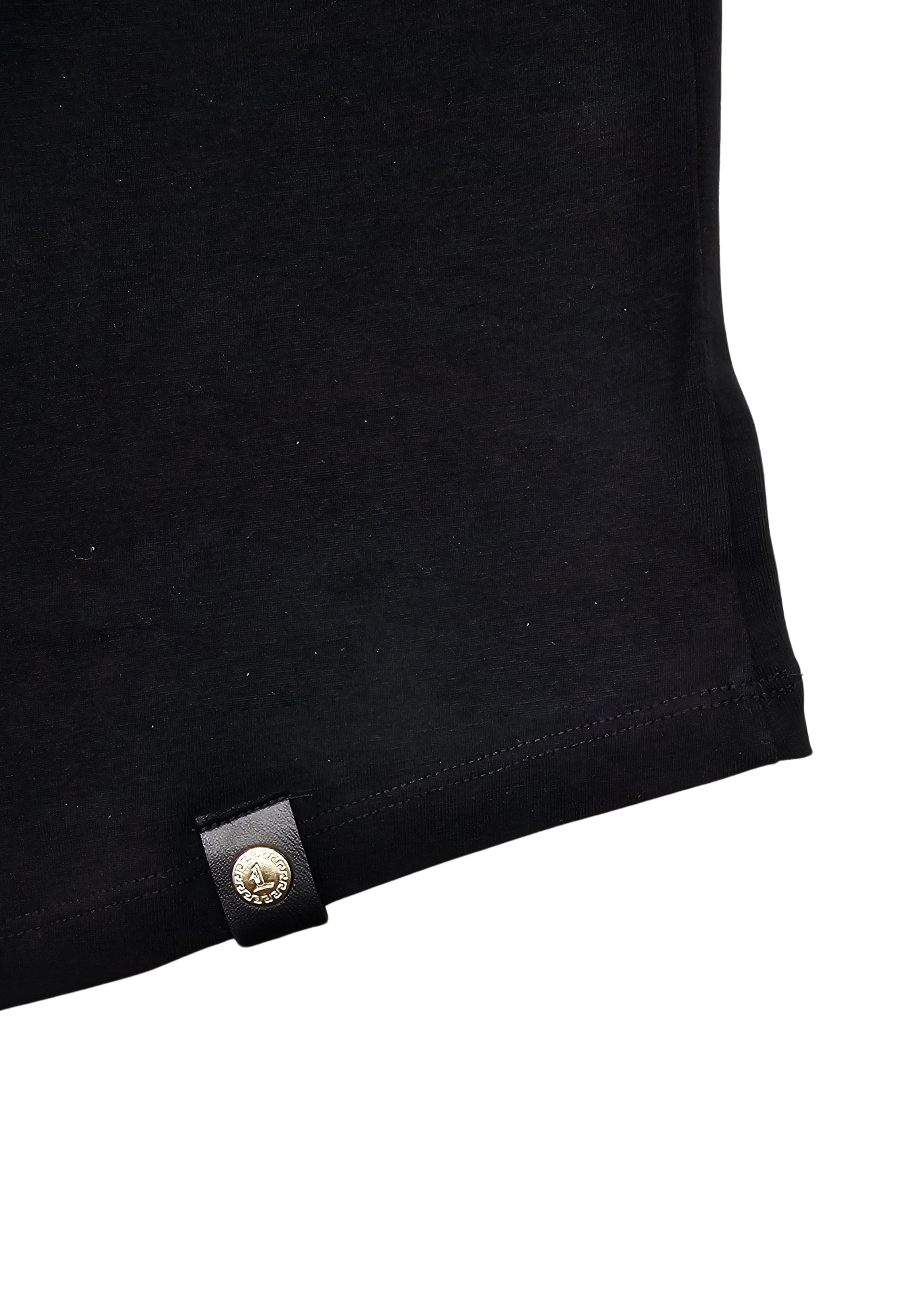 MEN'S RHINESTONE DESIGNER SHORT SLEEVE T-SHIRT (BLACK/GOLD)