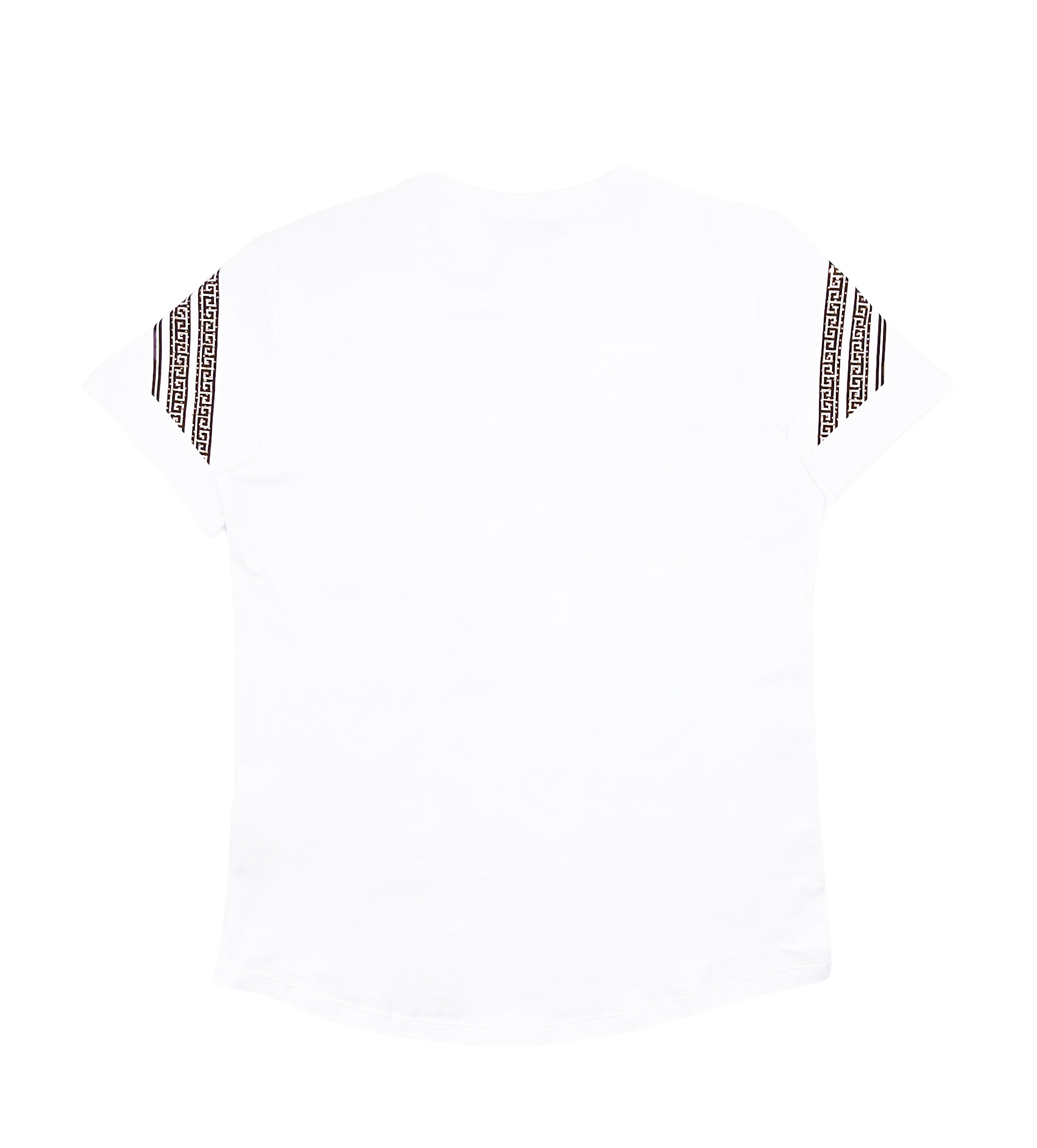 MEN'S RHINESTONE DESIGNER SHORT SLEEVE T-SHIRT (WHITE/GOLD)