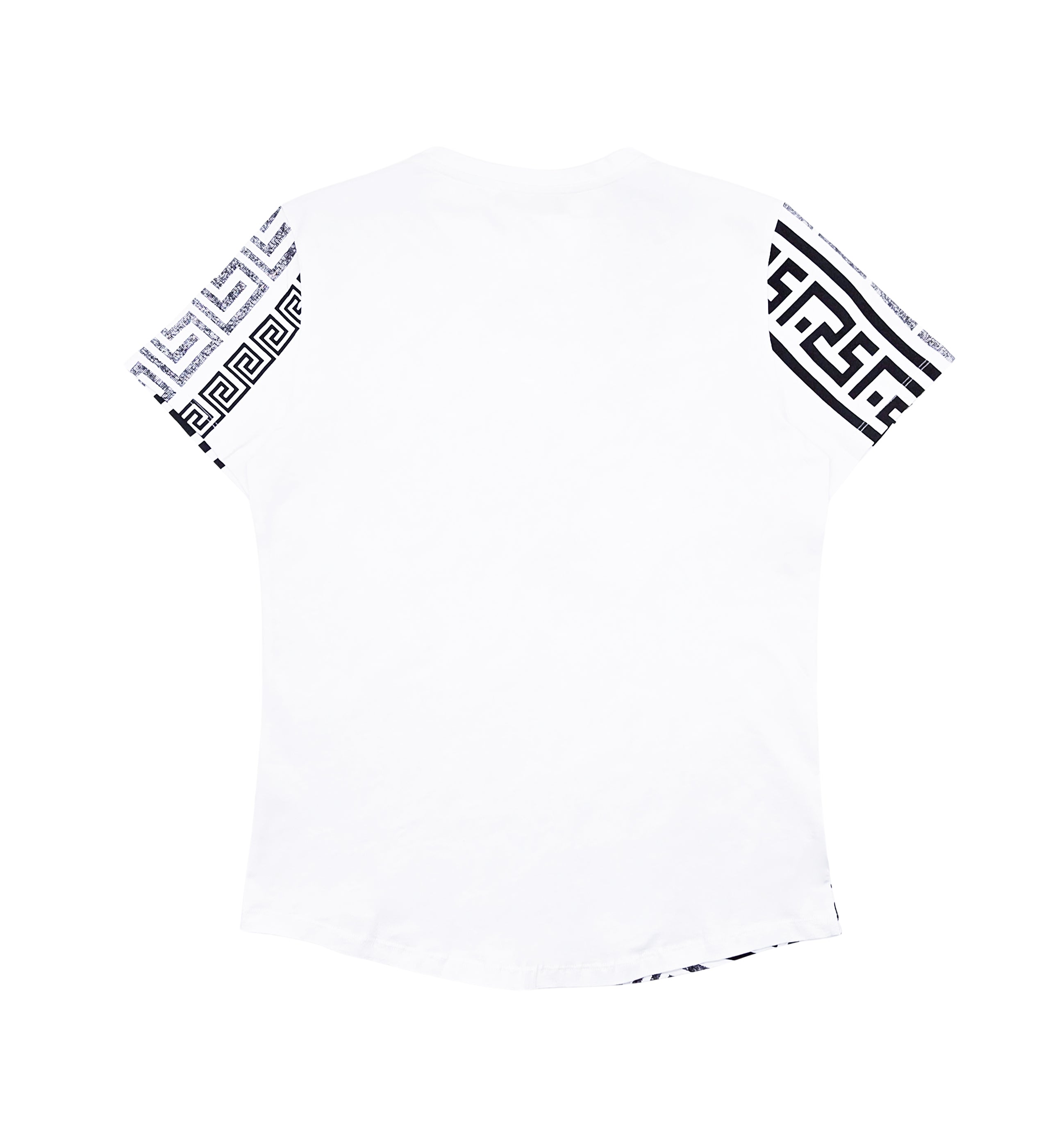 MEN'S RHINESTONE DESIGNER SHORT SLEEVE T-SHIRT (WHITE)