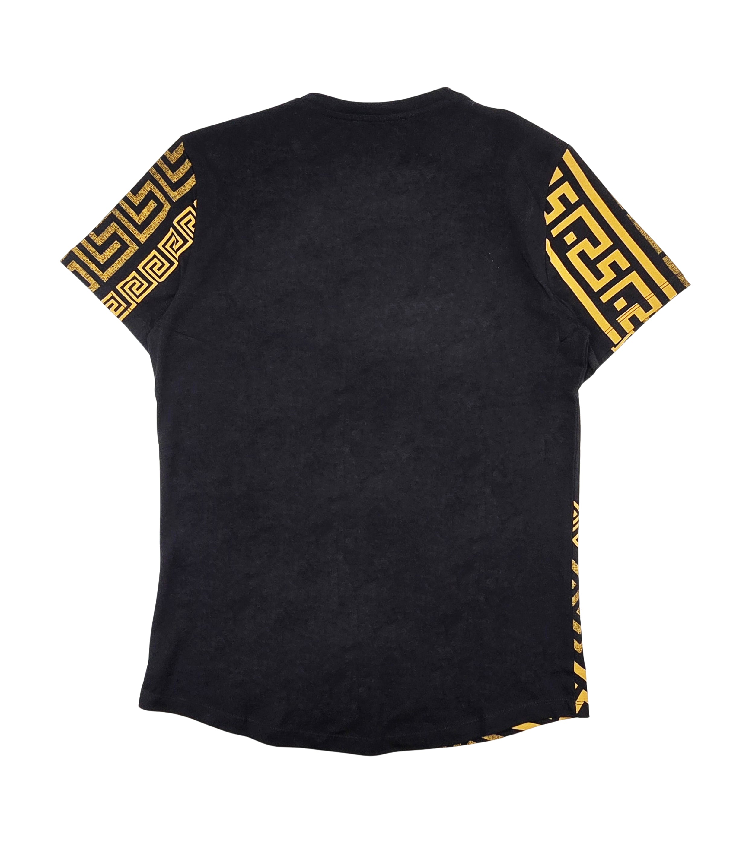MEN'S RHINESTONE DESIGNER SHORT SLEEVE T-SHIRT (BLACK/GOLD)