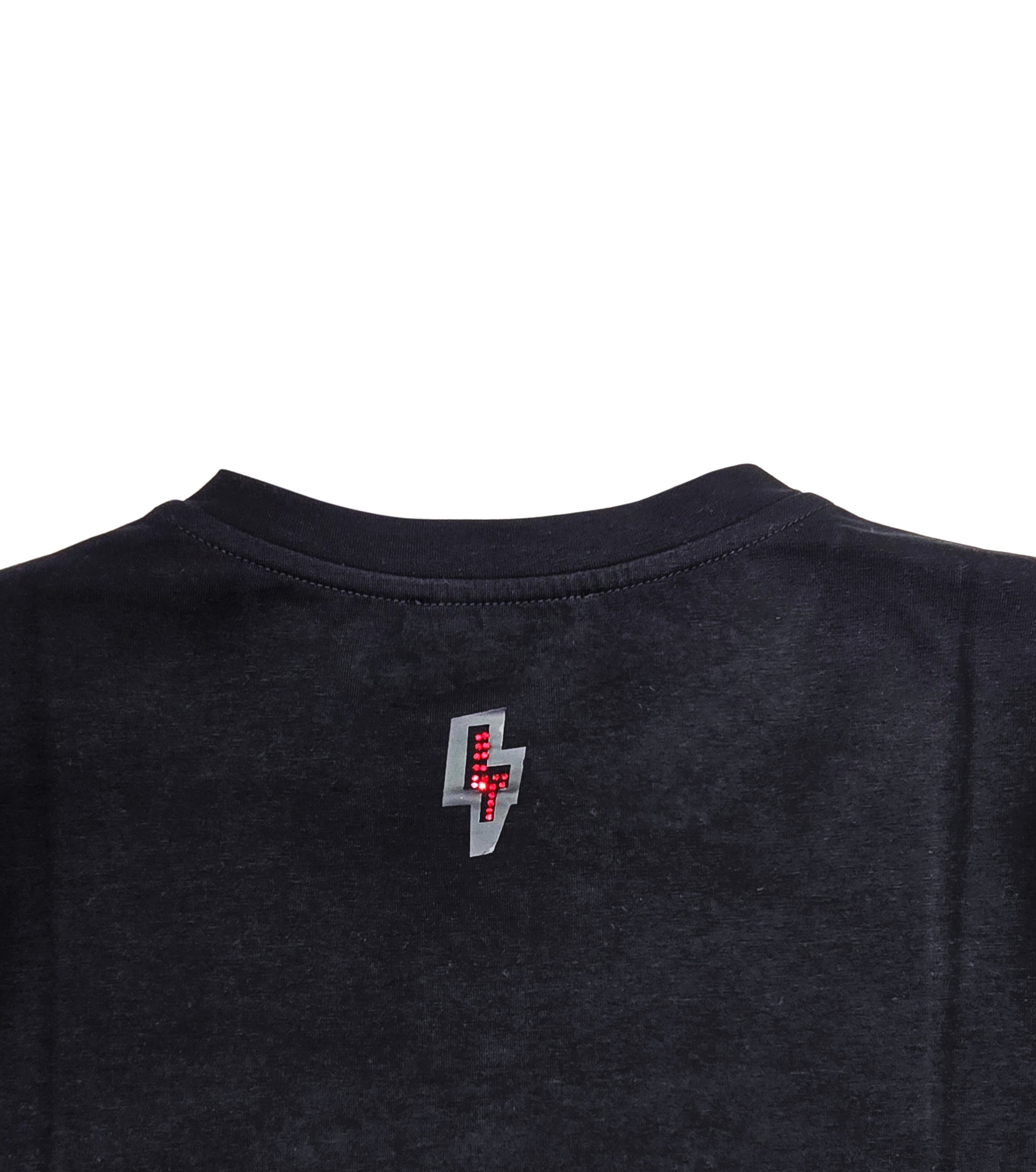 MEN'S RHINESTONE TEDDY BEAR SHORT SLEEVE T-SHIRT (BLACK/RED)