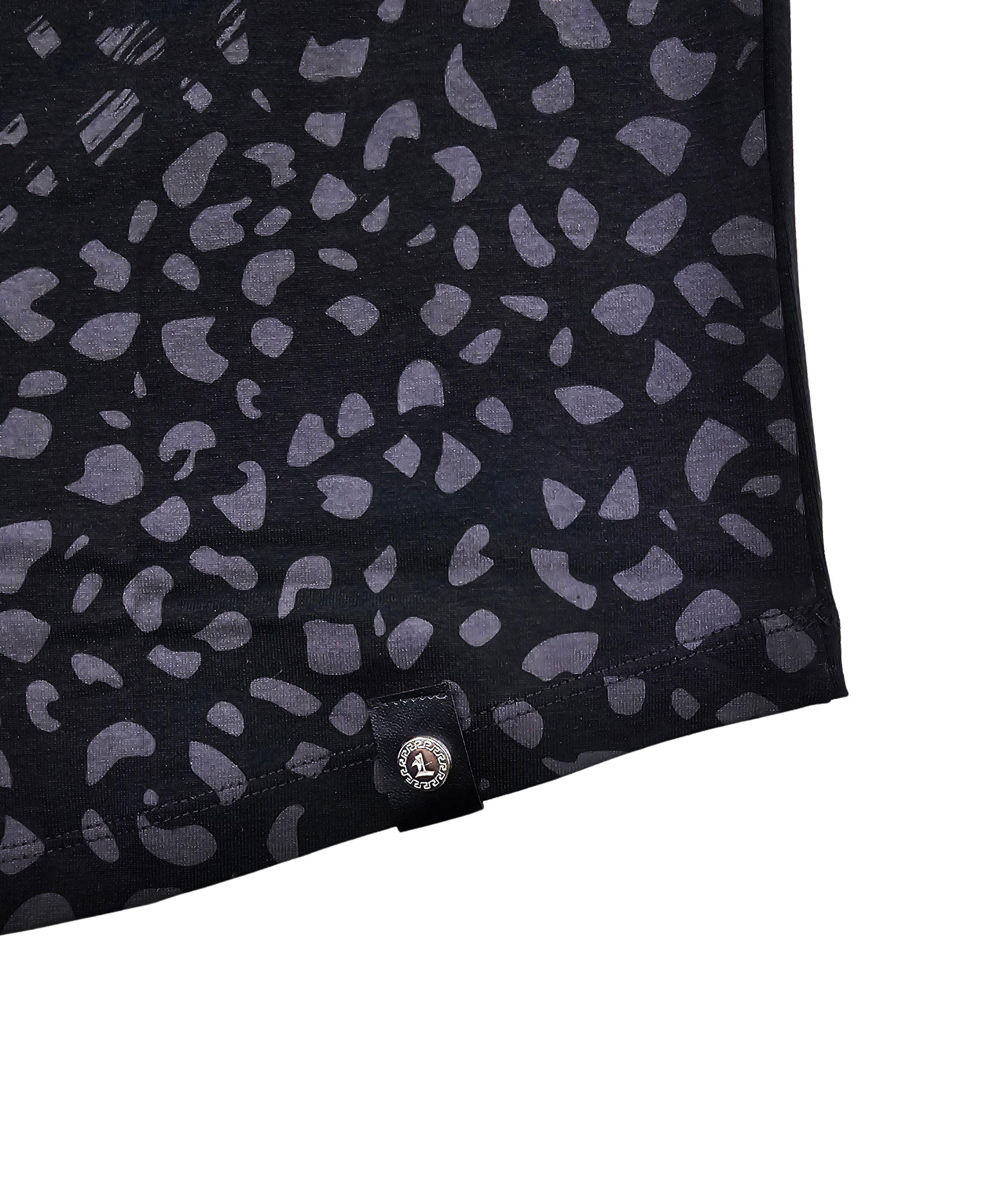 MEN'S RHINESTONE TEDDY BEAR SHORT SLEEVE T-SHIRT (BLACK/GOLD)