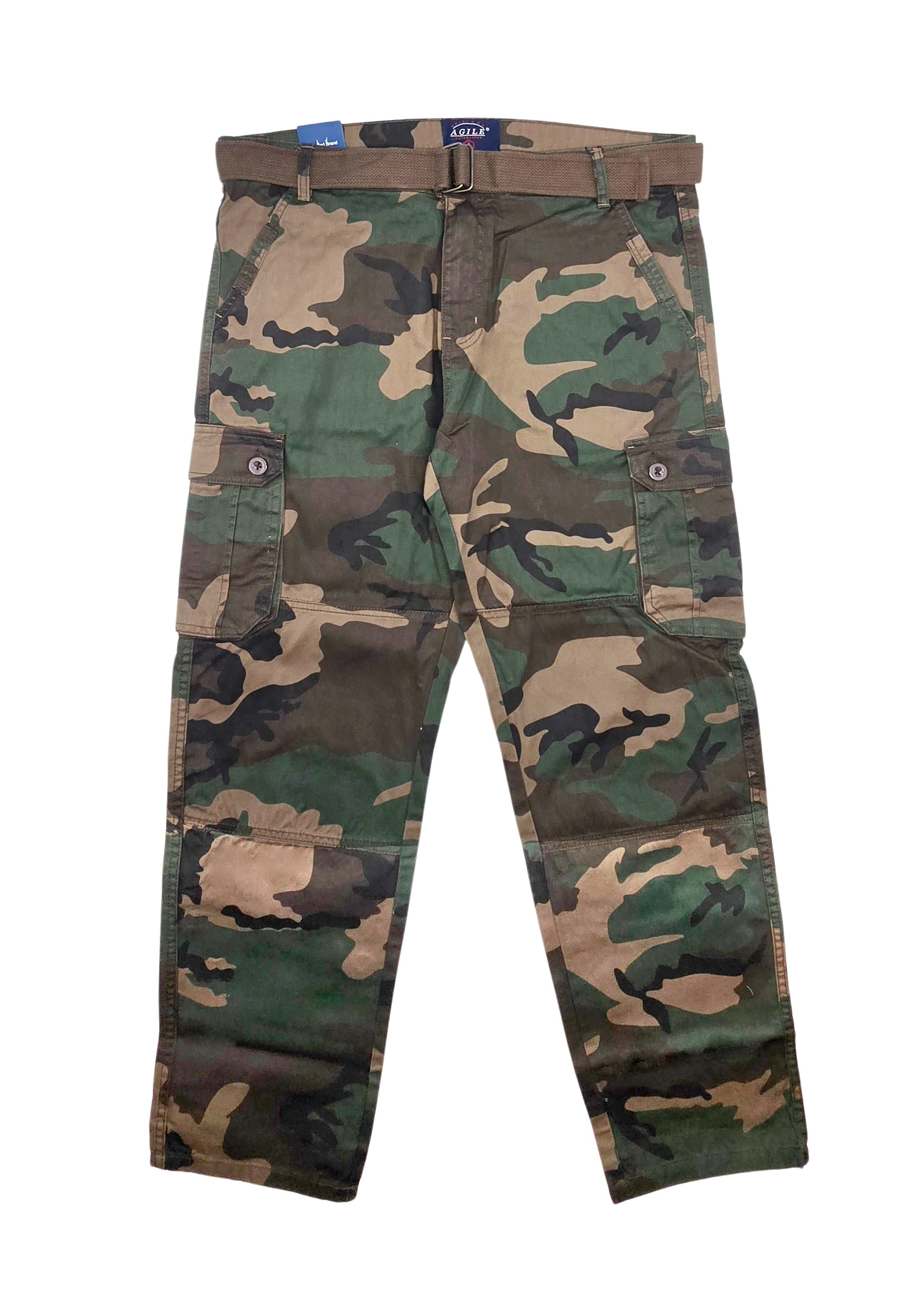 AGILE MEN'S CARGO PANTS W/ BELT (CAMO)