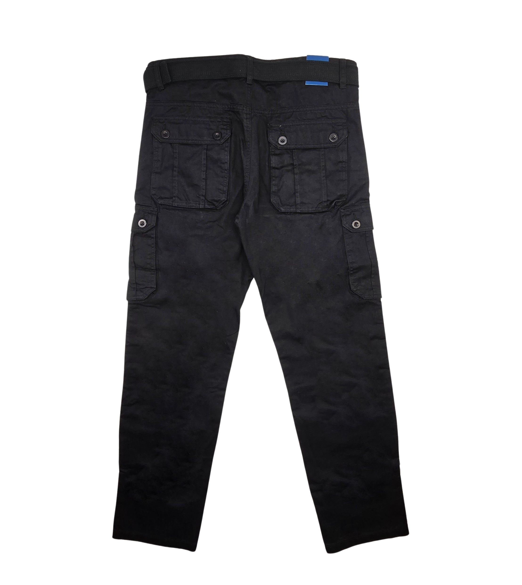 AGILE MEN'S CARGO PANTS W/ BELT (BLACK)