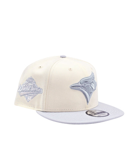 NEW ERA 9FIFTY TORONTO BLUE JAYS 1992 WORLD SERIES OFF WHITE/CHROME GREY SNAPBACK HAT