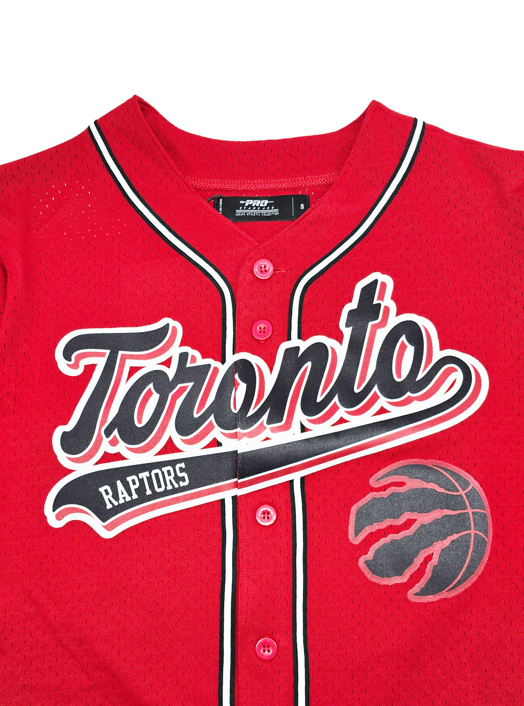 PRO STANDARD NBA TORONTO RAPTORS MEN'S MESH BUTTON UP RED JERSEY