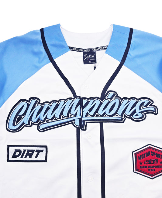 SWITCH MENS CHAMPIONS RACE MOTOR SPORT JERSEY/SHORTS SET (WHITE/BLUE)