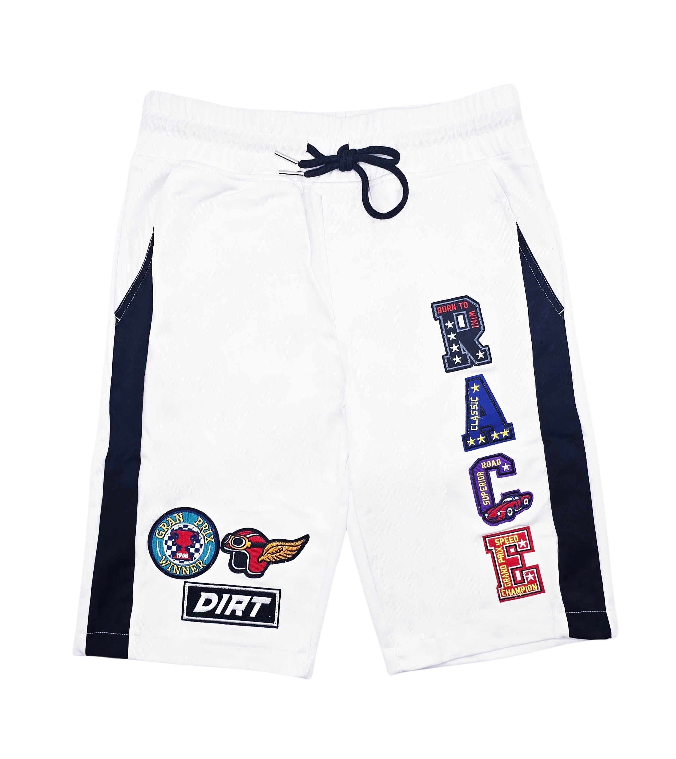 SWITCH MENS CHAMPIONS RACE MOTOR SPORT JERSEY/SHORTS SET (WHITE/BLACK)