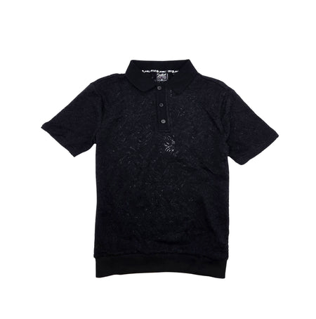 SWITCH MENS FLOWER PATTERN POLO SHIRT (BLACK)