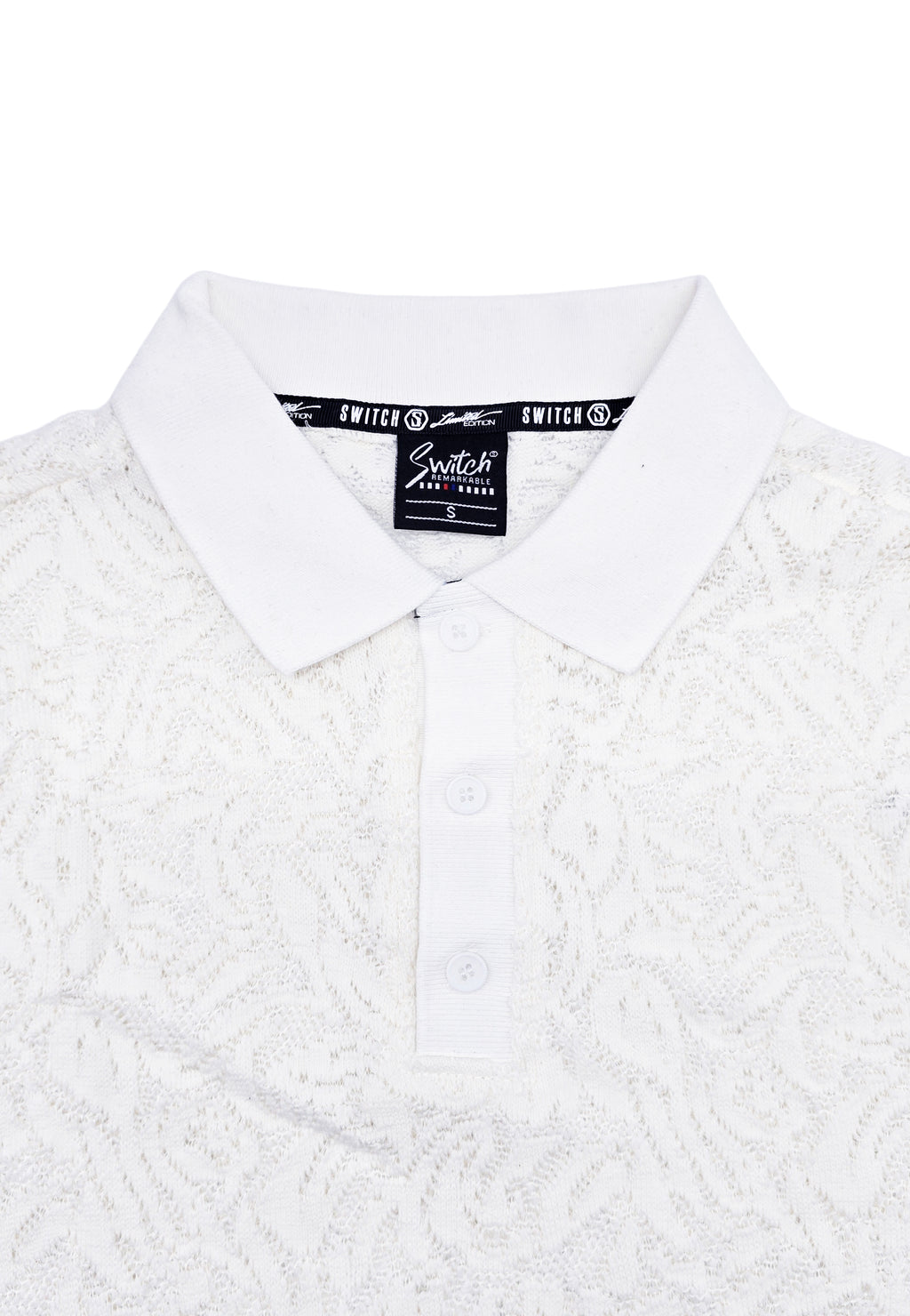 SWITCH MENS FLOWER PATTERN POLO SHIRT (CREAM)