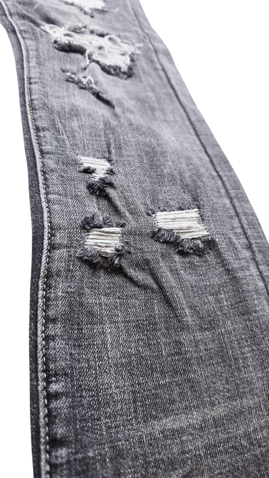 SWITCH MENS RIPPED DENIM JEANS (ICE GREY)