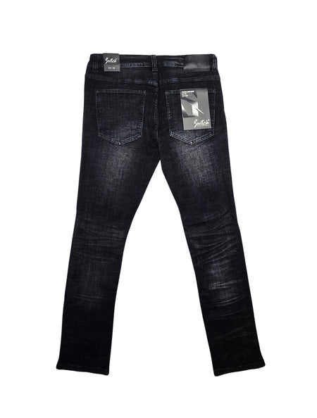 SWITCH MENS RIPPED DENIM JEANS (BLACK)