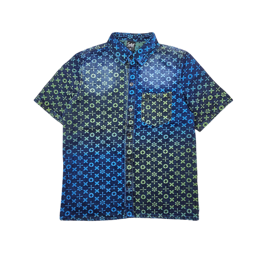 SWITCH MENS DENIM PATTERN SHIRT (INDIGO)