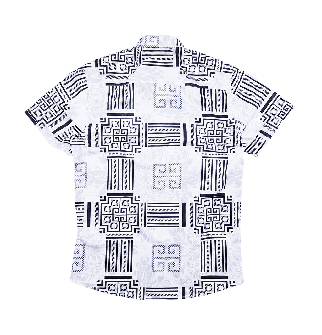 V.I.P. COLLECTION MEN'S BUTTON UP SHORT SLEEVES SHIRT (WHITE VFSS-51)