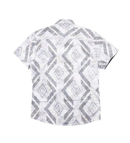 V.I.P. COLLECTION MEN'S BUTTON UP SHORT SLEEVES SHIRT (WHITE VFSS-6)