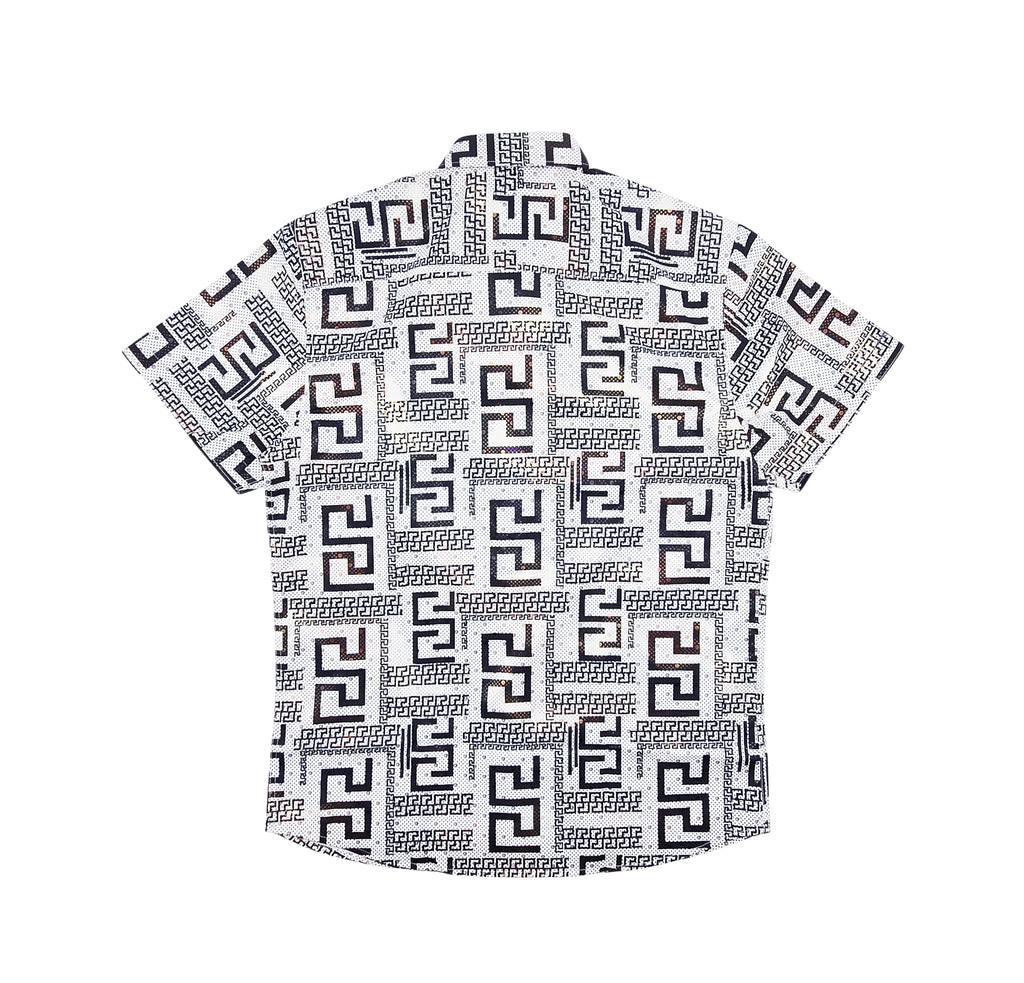 V.I.P. COLLECTION MEN'S BUTTON UP SHORT SLEEVES SHIRT (WHITE VFSS-41)