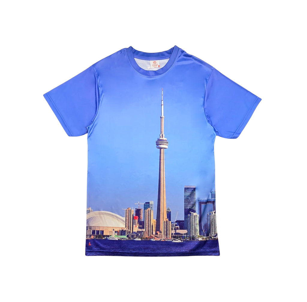 MEN'S CN TOWER SUBLIMATION T-SHIRT (BLUE)