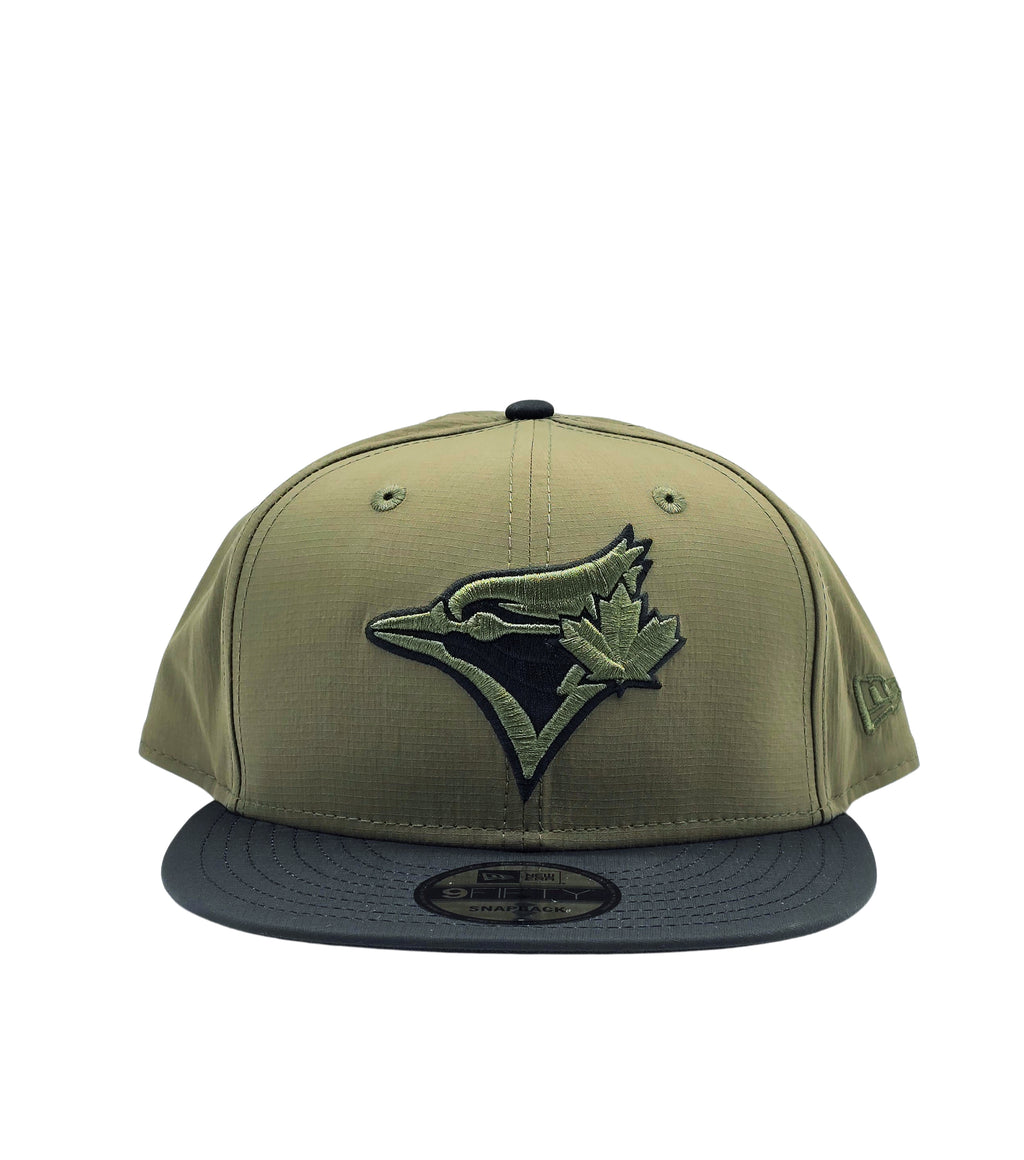 NEW ERA 9FIFTY MLB TORONTO BLUE JAYS RIPSTOP FABRIC OLIVE/BLACK SNAPBACK HAT