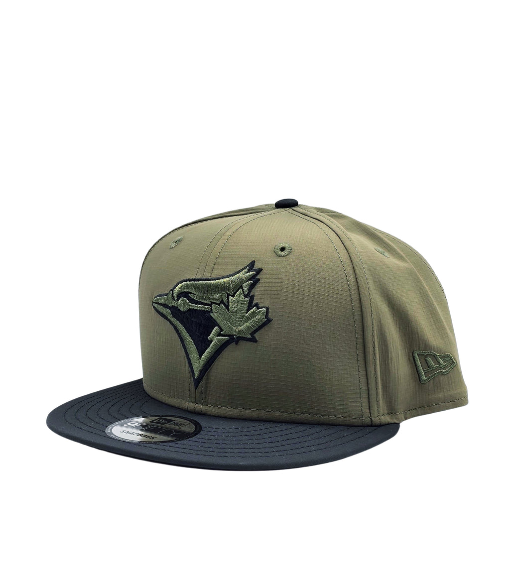 NEW ERA 9FIFTY MLB TORONTO BLUE JAYS RIPSTOP FABRIC OLIVE/BLACK SNAPBACK HAT