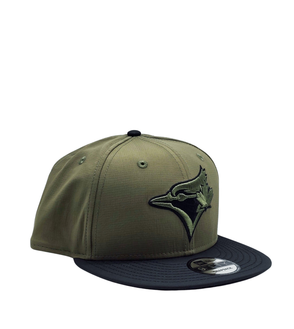 NEW ERA 9FIFTY MLB TORONTO BLUE JAYS RIPSTOP FABRIC OLIVE/BLACK SNAPBACK HAT