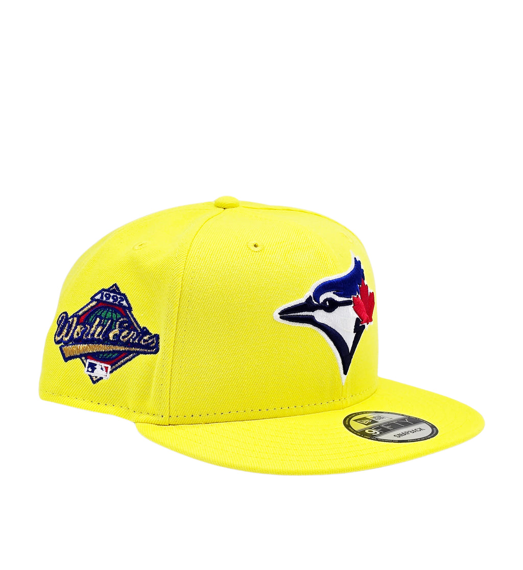 NEW ERA 9FIFTY TORONTO BLUE JAYS 1992 WORLD SERIES EDITION YELLOW/BLUE SNAPBACK HAT