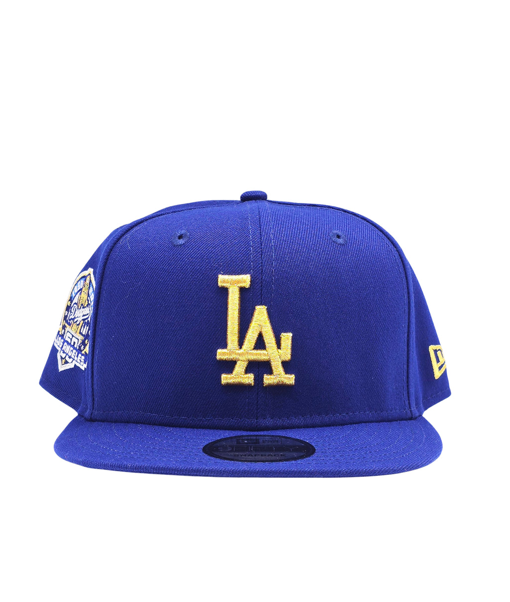 NEW ERA 9FIFTY LOS ANGELES DODGERS 60TH ANNIVERSARY DARK ROYAL/GOLD SNAPBACK HAT