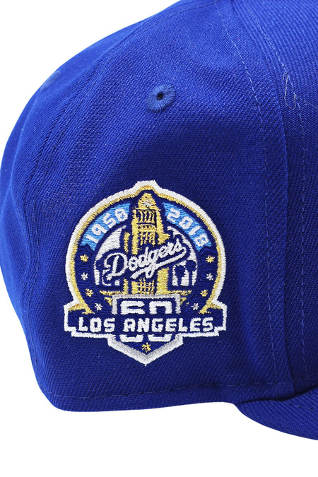 NEW ERA 9FIFTY LOS ANGELES DODGERS 60TH ANNIVERSARY DARK ROYAL/GOLD SNAPBACK HAT