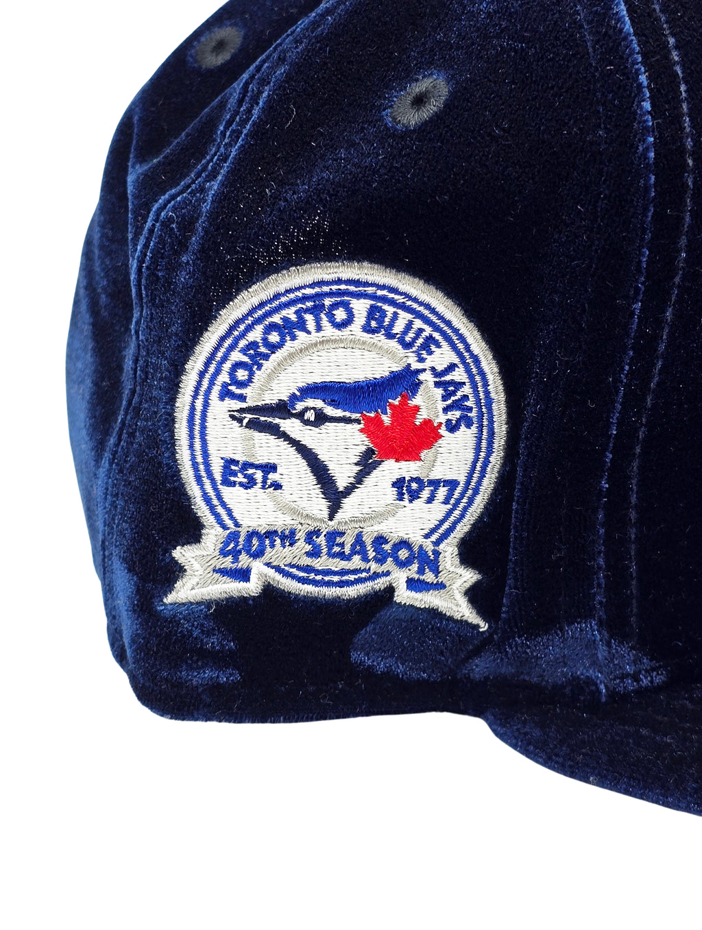 NEW ERA 9FIFTY TORONTO BLUE JAYS 40TH SEASON NAVY VELVET SNAPBACK HAT