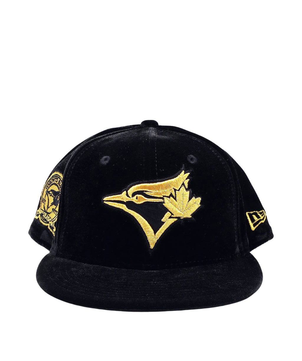 NEW ERA 9FIFTY TORONTO BLUE JAYS 40TH SEASON BLACK/GOLD VELVET SNAPBACK HAT