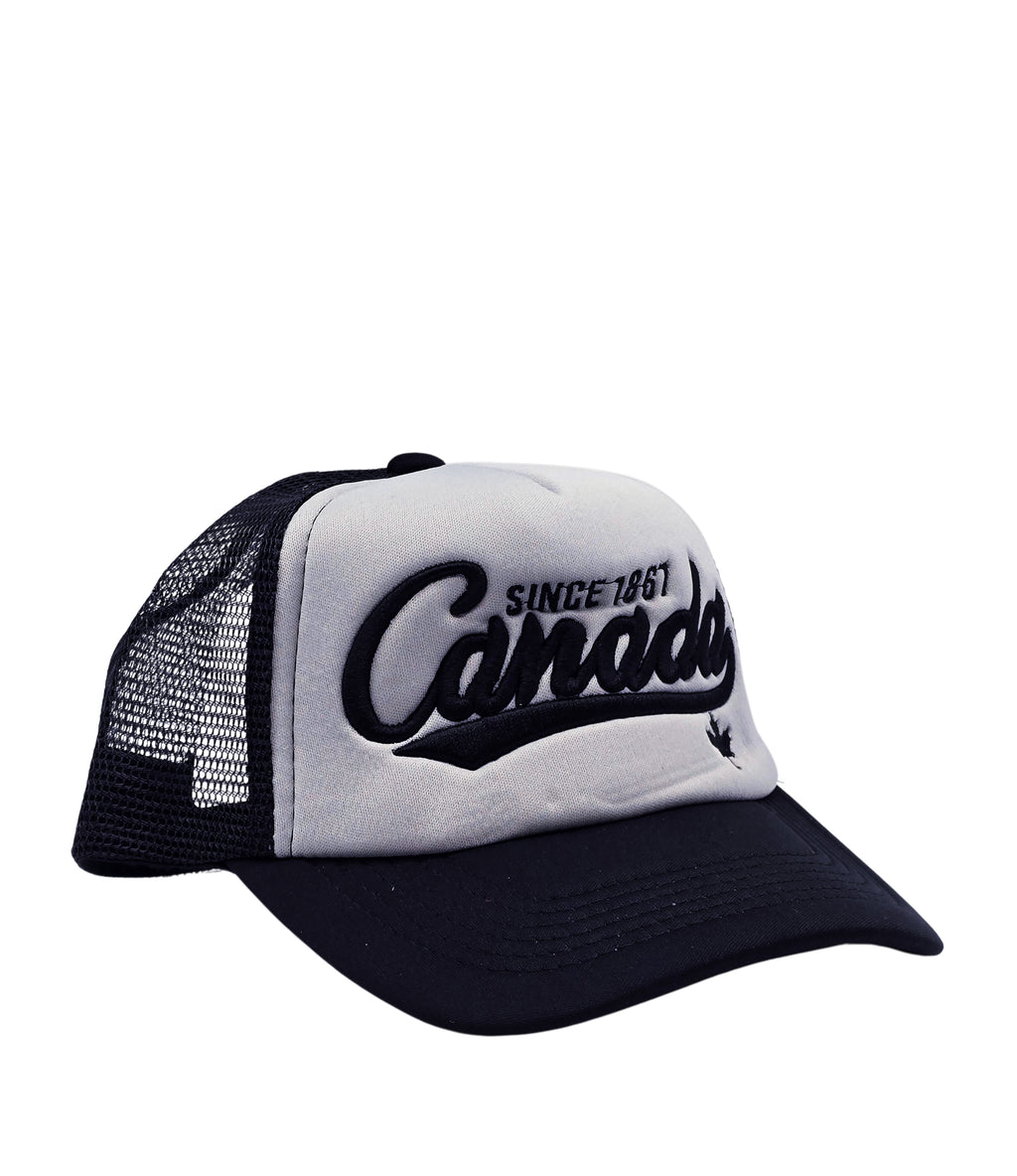 CANADA EMBROIDERED LOGO FOAM TRUCKER SNAPBACK CAP (GREY)