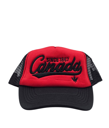 CANADA EMBROIDERED LOGO FOAM TRUCKER SNAPBACK CAP (RED)