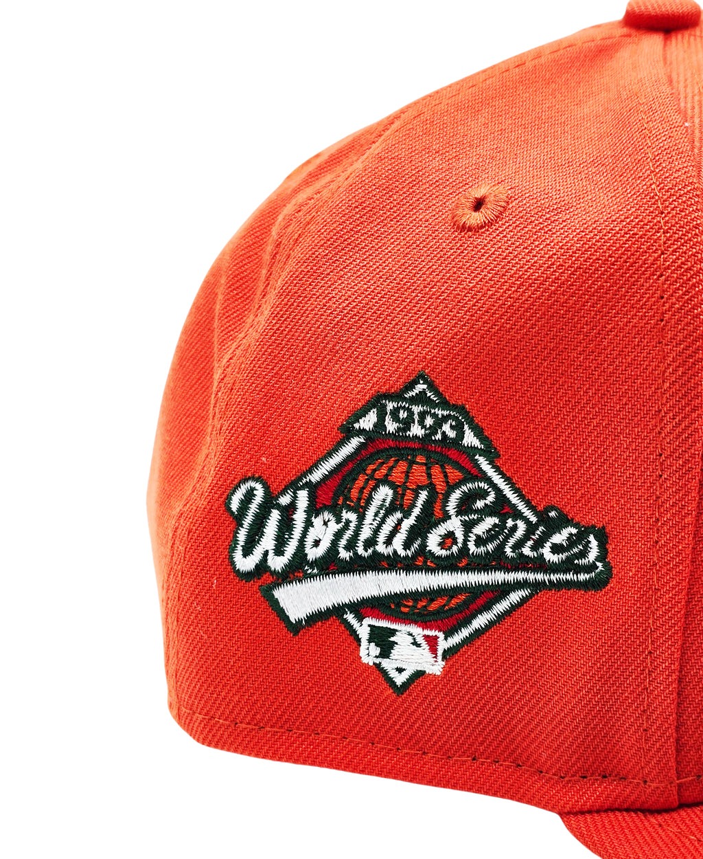 NEW ERA 9FIFTY TORONTO BLUE JAYS 1993 WORLD SERIES EDITION ORANGE/GREEN SNAPBACK HAT