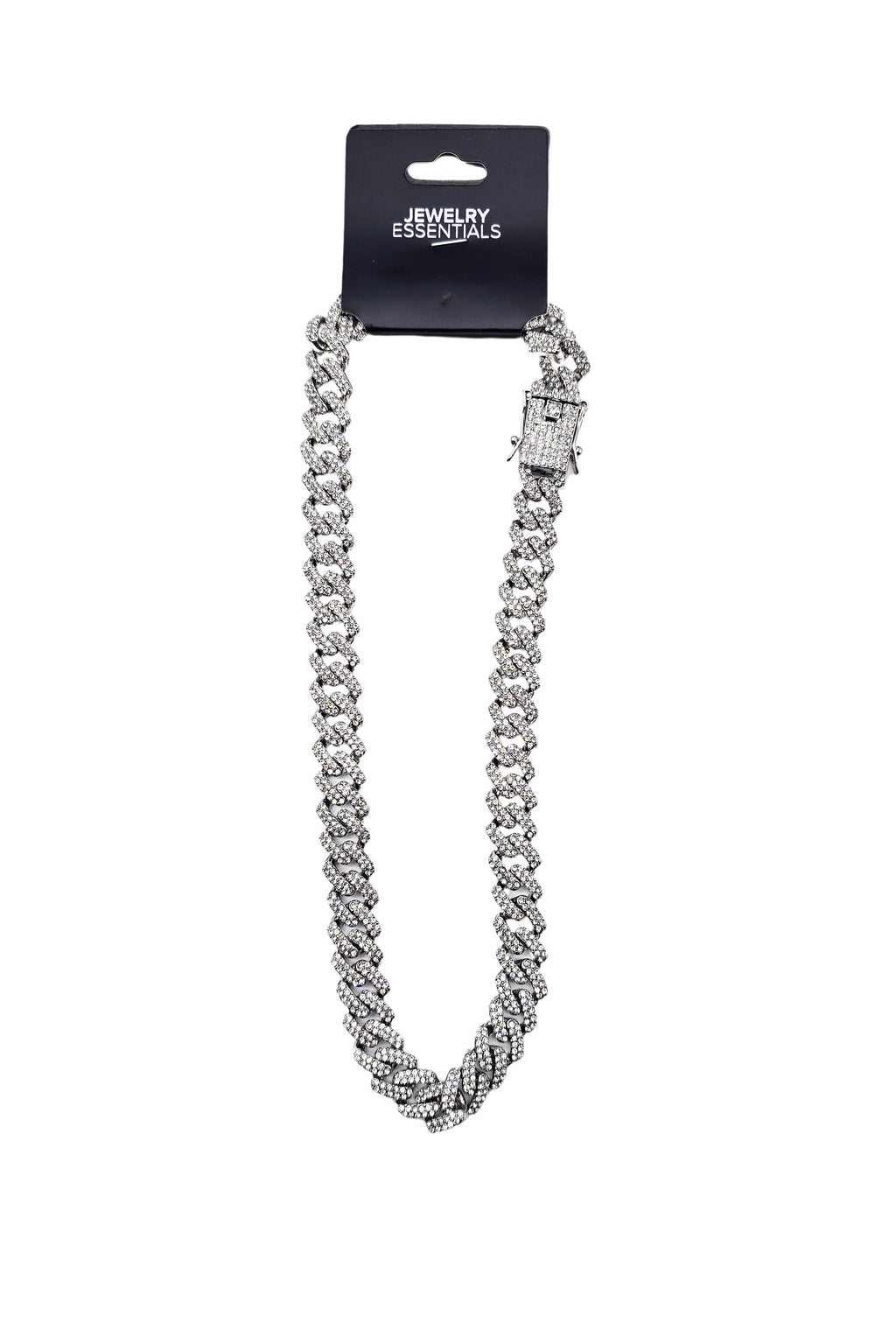 12MM ICED OUT SILVER CUBAN CHAINS (18 INCH)