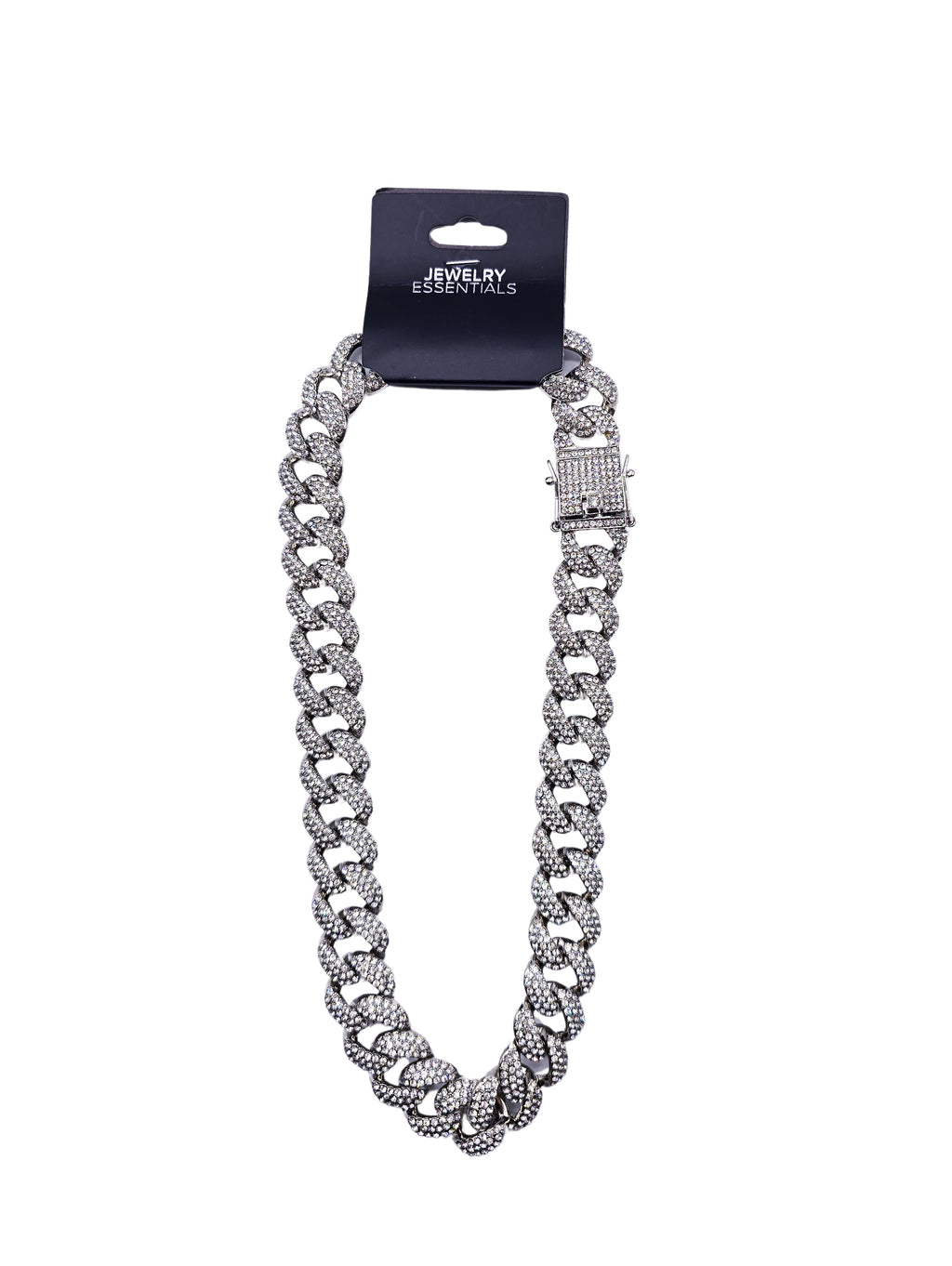 18MM ICED OUT SILVER CUBAN CHAINS (18 INCH)