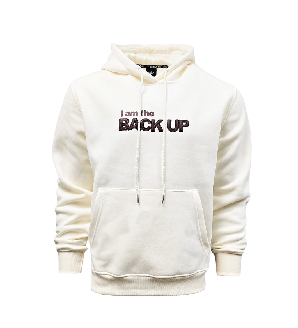 SWITCH REMARKABLE MEN'S PU PATCHED BACK UP HOODIE (CREAM)