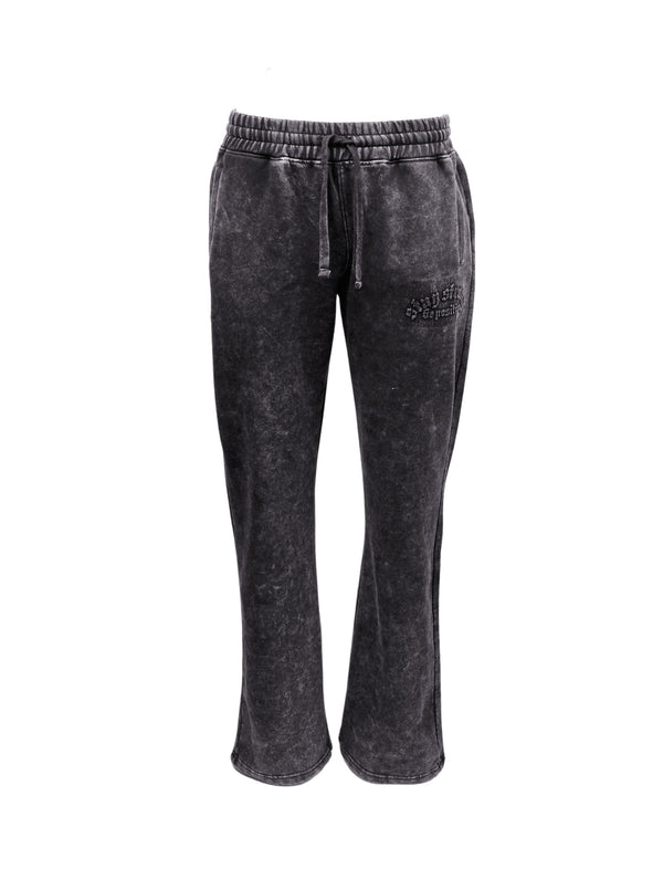 BLEECKER & MERCER MEN'S STAY STRONG BE POSITIVE BLACK FLARED JOGGER