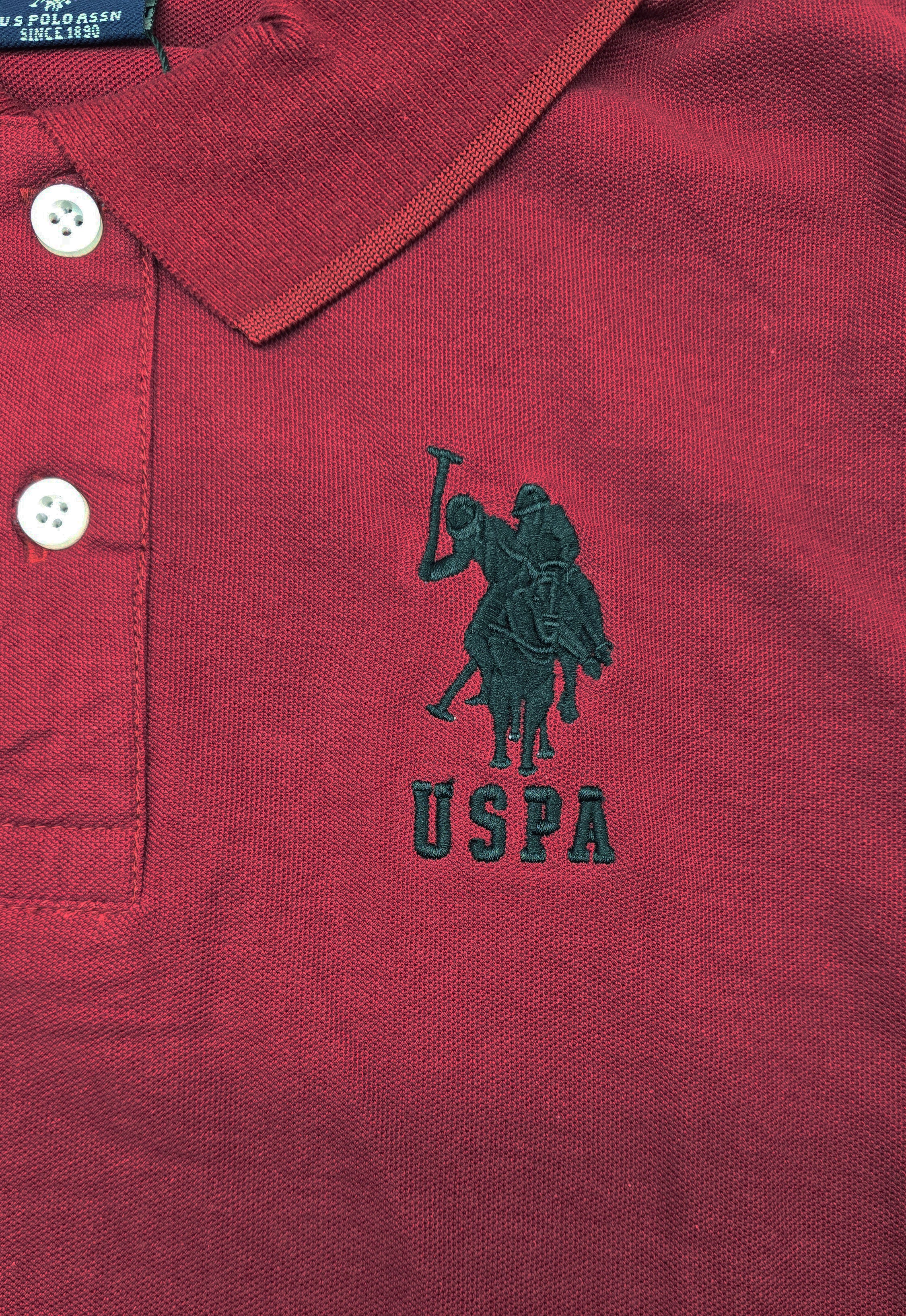 U.S. POLO ASSN. MEN'S BIG LOGO GOLF SHIRT (BURGUNDY)