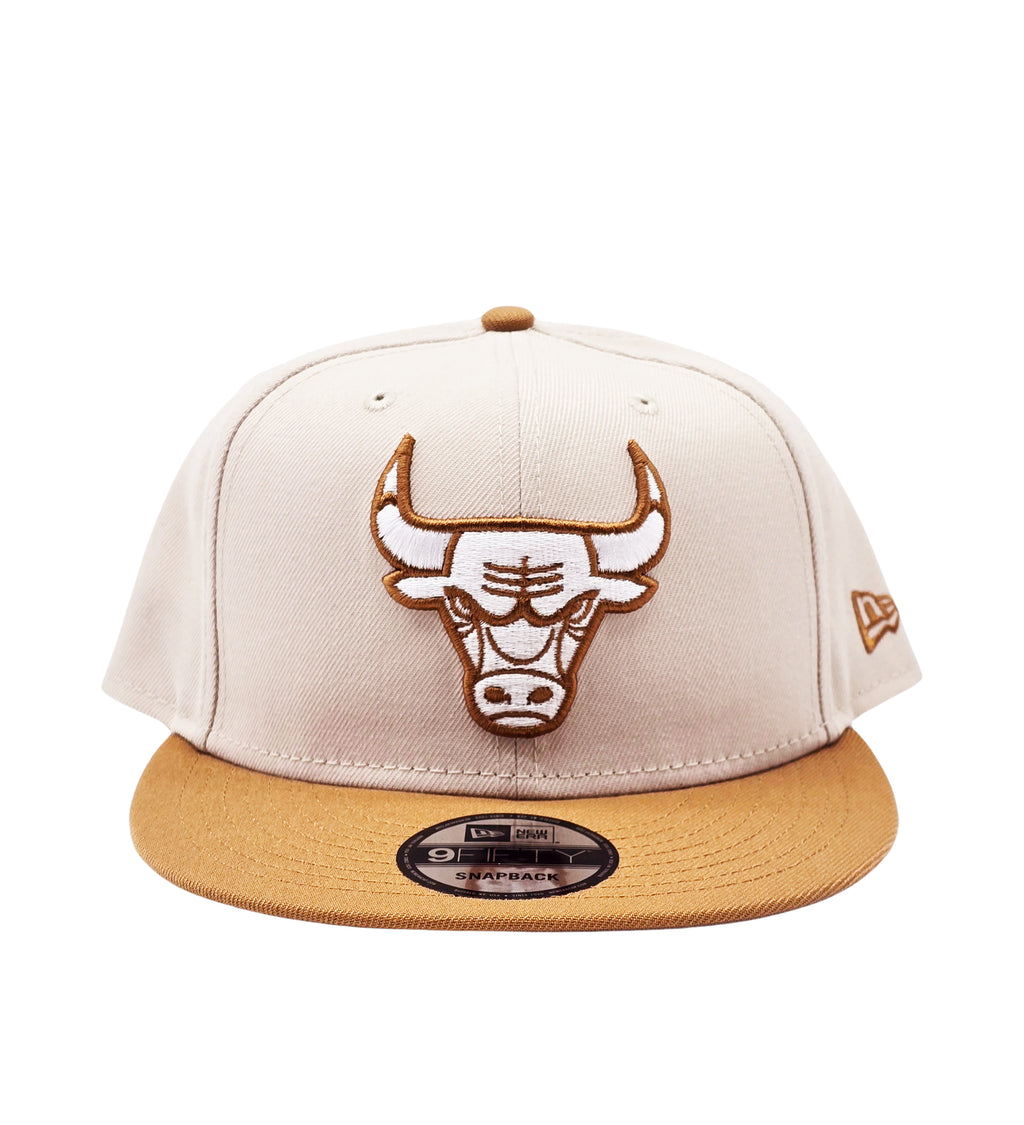 NEW ERA 9FIFTY MEN'S CHICAGO BULLS BEIGE/BROWN SNAPBACK HAT