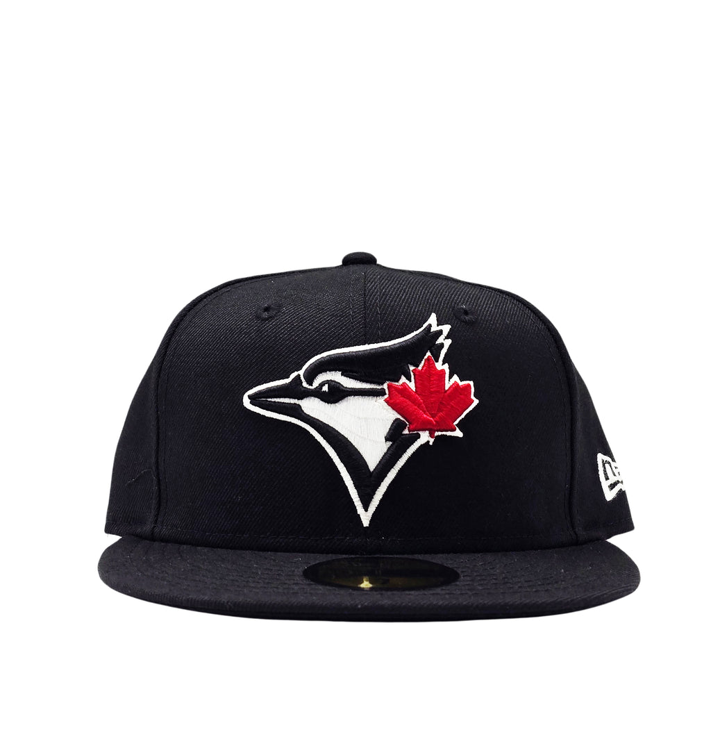 59FIFTY MEN'S MLB TORONTO BLUE JAYS BLACK/WHITE RED LEAF FITTED HAT