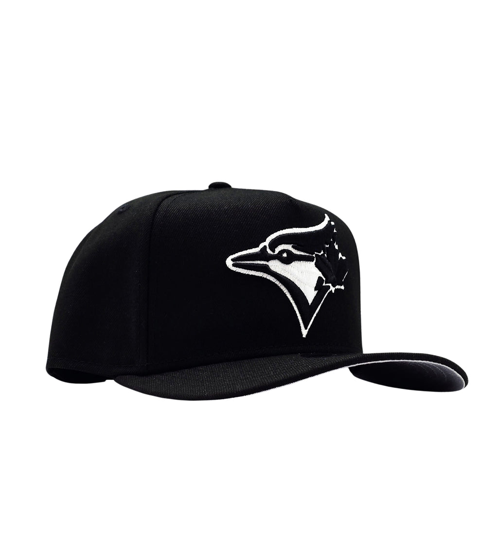 NEW ERA MEN'S 9FIFTY A-FRAME MLB TORONTO BLUE JAYS BLACK/WHITE SNAPBACK HAT