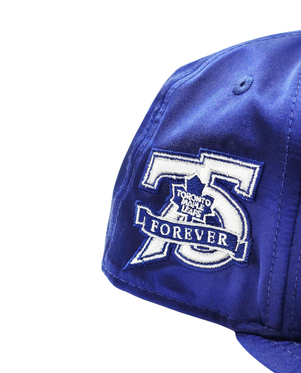 NEW ERA 9FIFTY NHL 75 FOREVER TORONTO MAPLE LEAFS DARK ROYAL BLUE SATIN SNAPBACK HAT