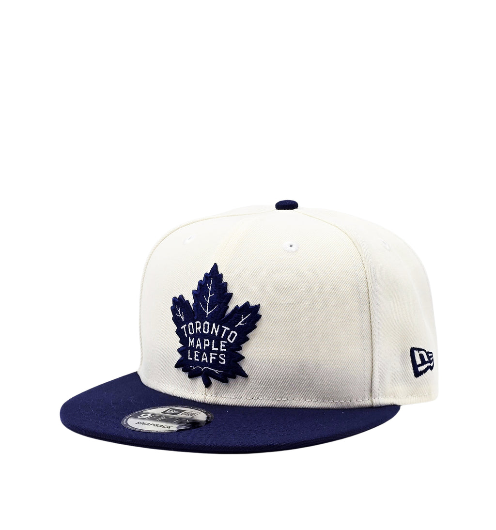 NEW ERA 9FIFTY NHL 75 FOREVER TORONTO MAPLE LEAFS CREAM/NAVY SNAPBACK HAT