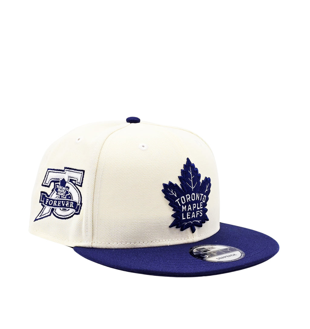 NEW ERA 9FIFTY NHL 75 FOREVER TORONTO MAPLE LEAFS CREAM/NAVY SNAPBACK HAT