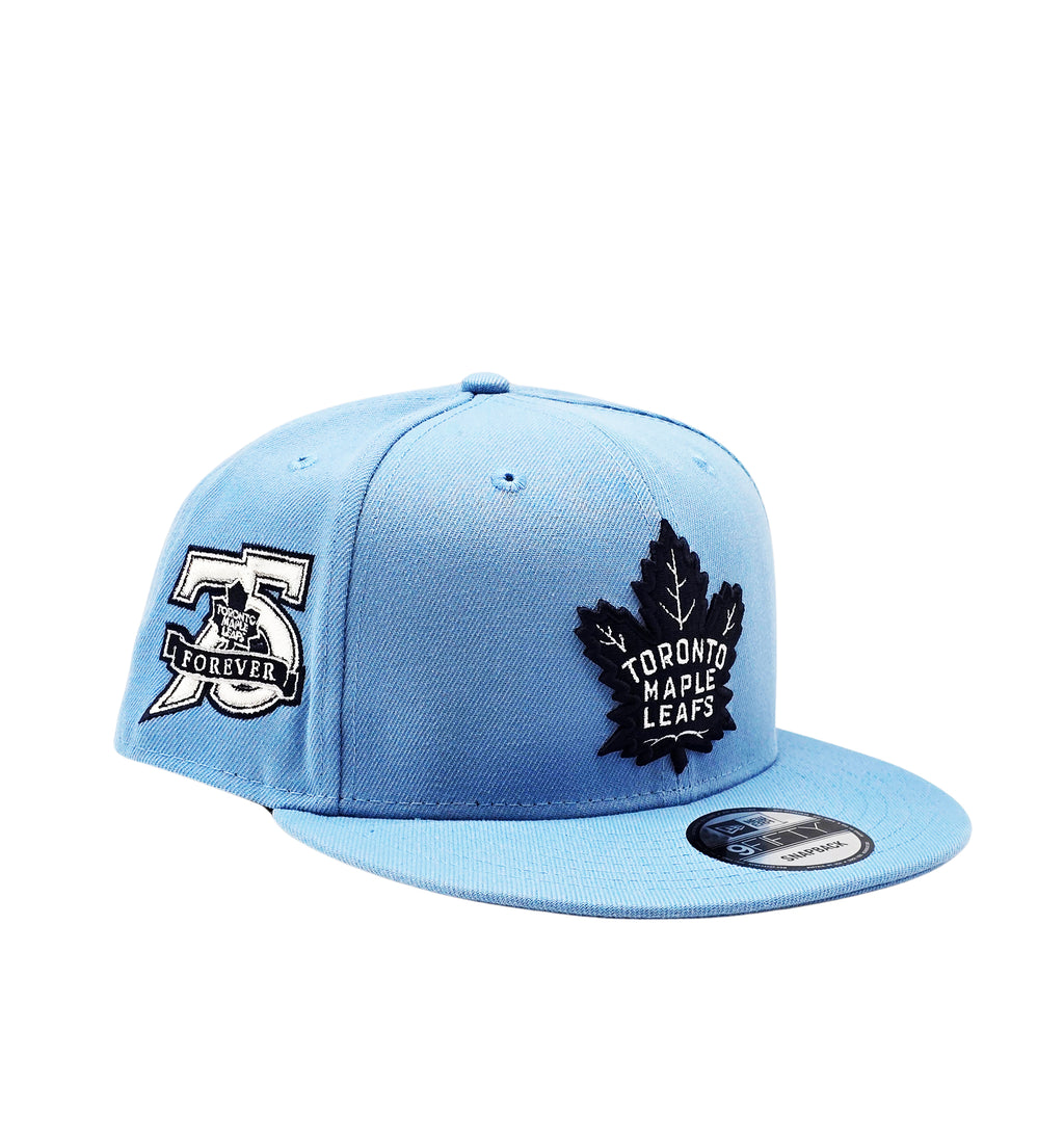 NEW ERA 9FIFTY NHL 75 FOREVER TORONTO MAPLE LEAFS SKY BLUE SNAPBACK HAT