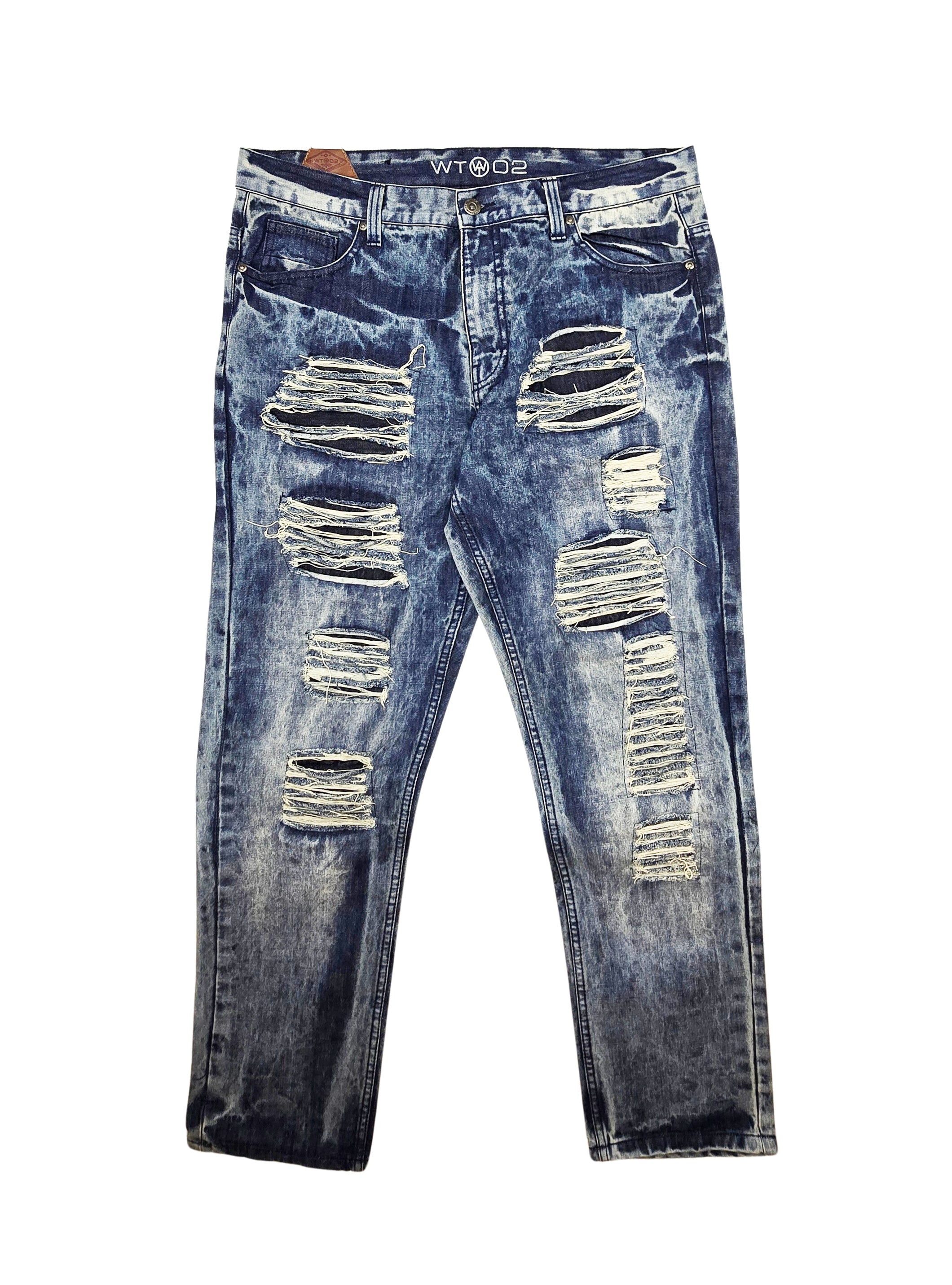MEN'S WAIST SIZE 36 JEANS/PANTS UPTO 70% OFF (FINAL SALE CLEARANCE) 36X30 RIPPED SLIM STRAIGHT BLUE