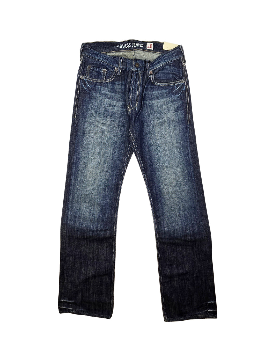 MEN'S WAIST SIZE 30 JEANS/PANTS UPTO 70% OFF (FINAL SALE CLEARANCE) 30X32 STRAIGHT FIT GUESS JEANS BLUE